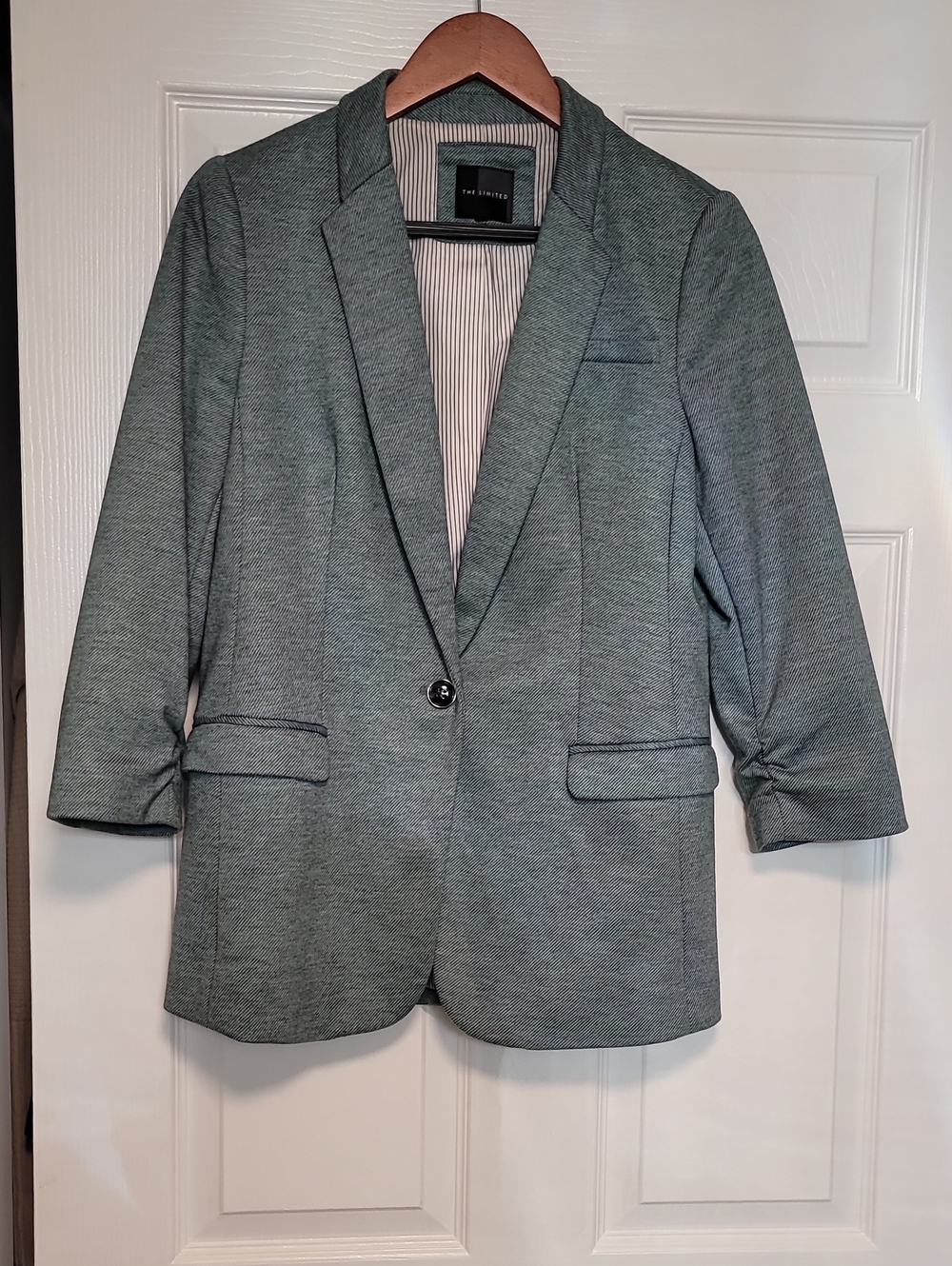 The Limited Women's Light Heather Gray Single-Button Blazer